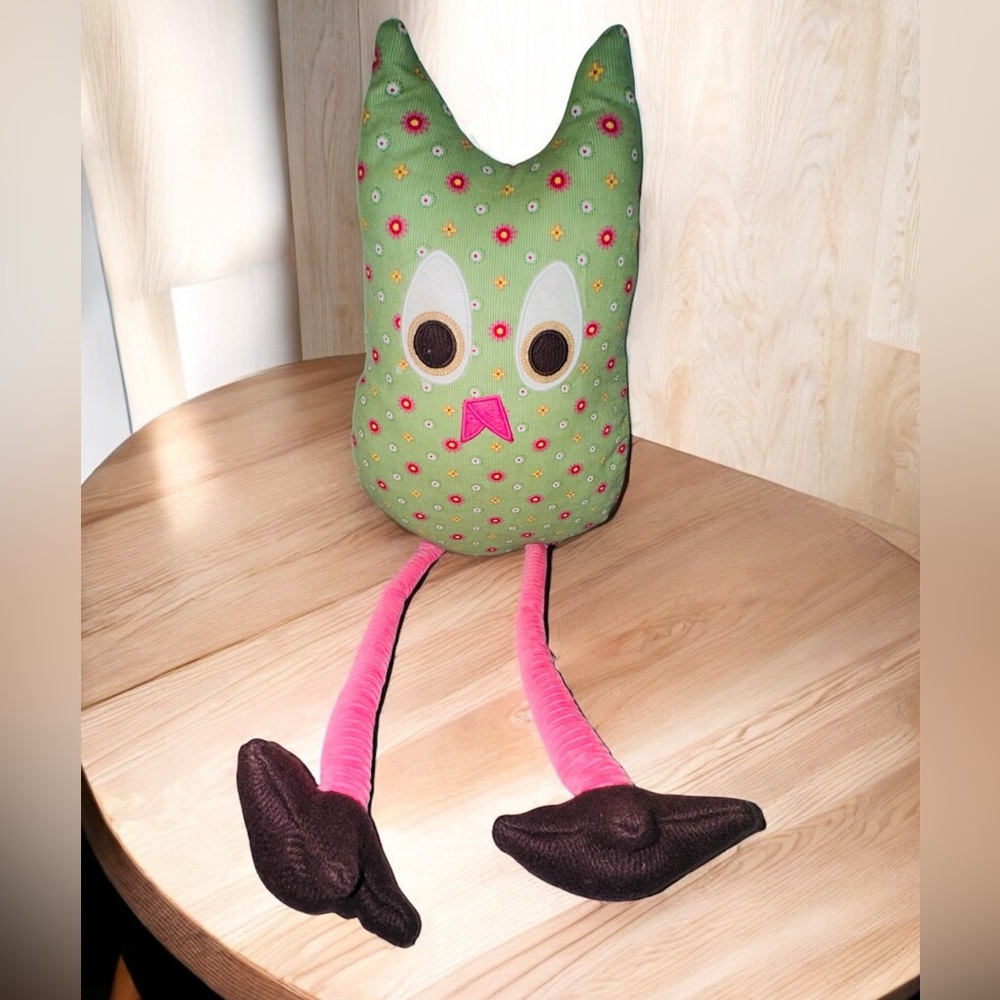 PBK Pottery Barn Kids 22" Owl Corduroy Plush Animal Stuffy Pillow  EUC